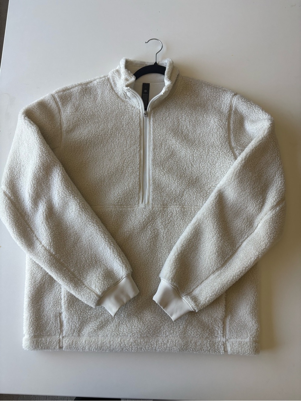 lululemon athletica Men's Cream Sherpa Zip-Up Pullover